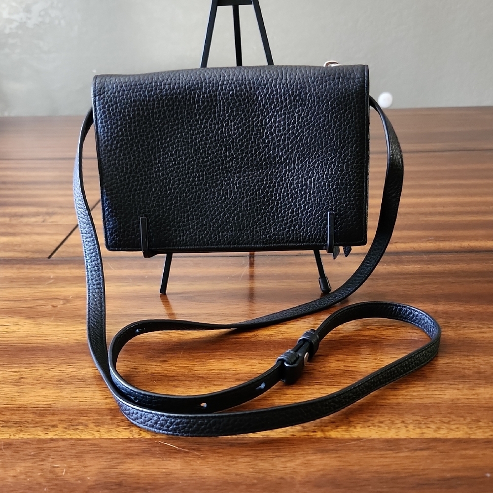 AllSaints Cow Leather Clutch Wallet Crossbody Bag